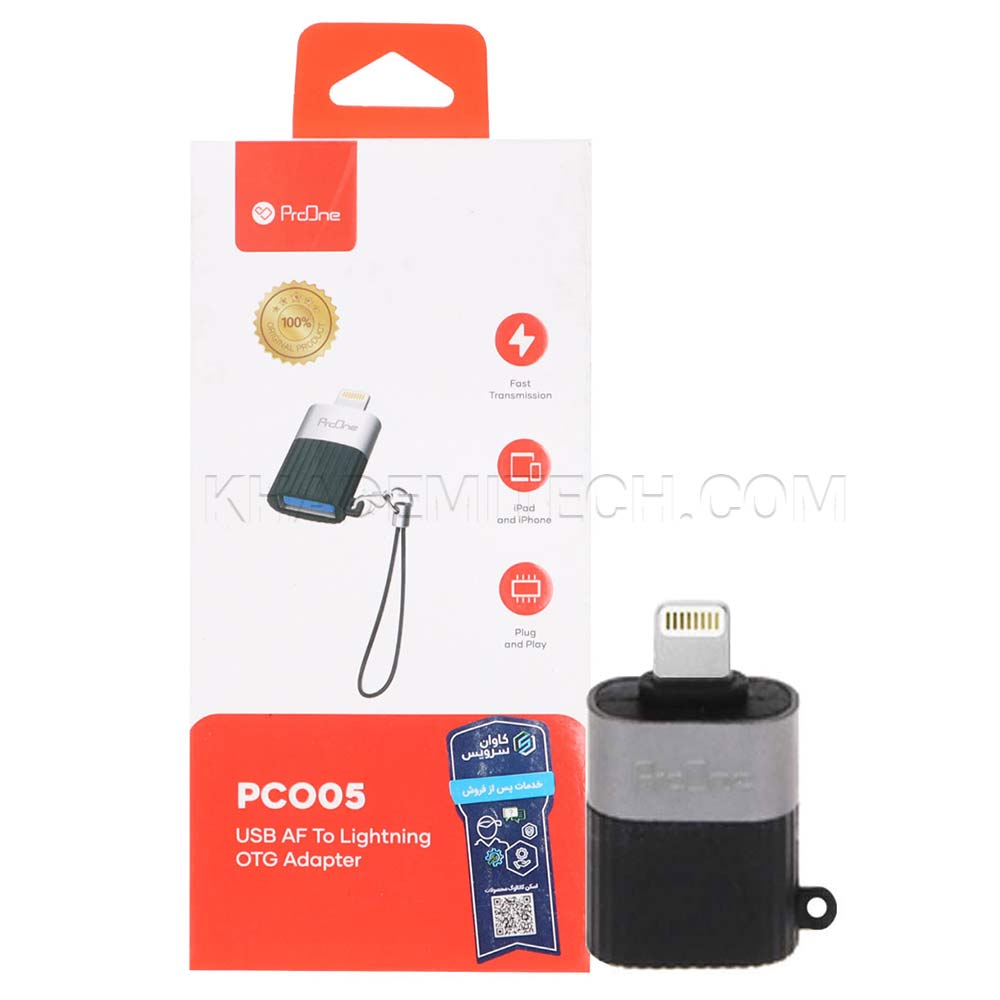 تصویر مبدل USB OTG به لایتنینگ پرووان مدل PCO05 
