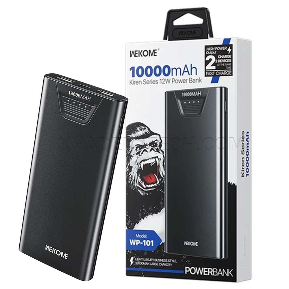 تصویر پاوربانک ویکام مدل WEKOME WP-101 10000mAh گارانتی دار - مشکی 
