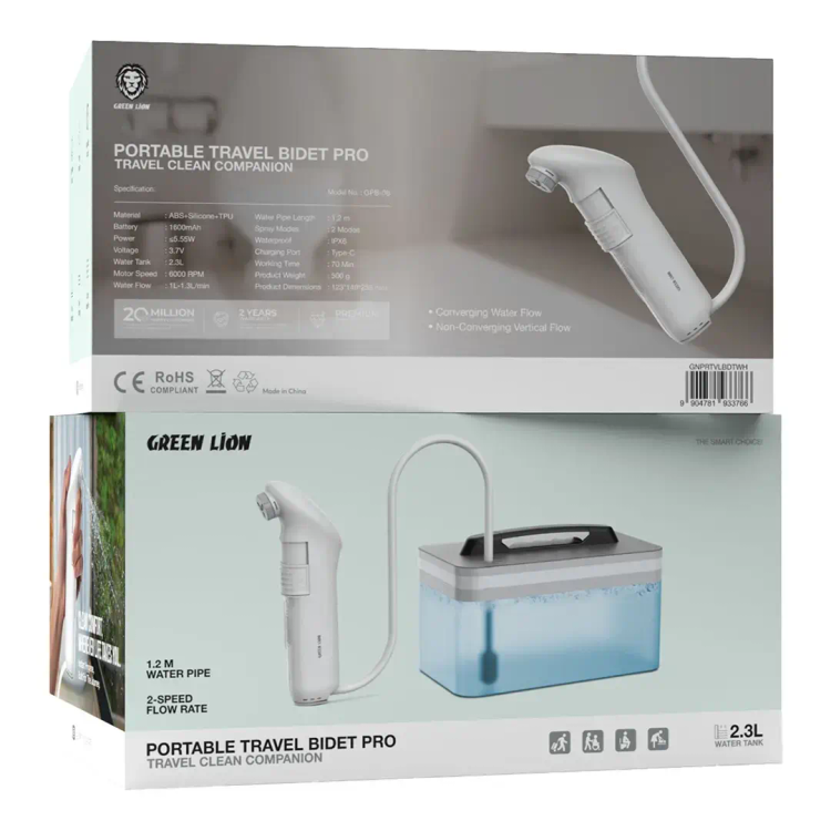 خودشور همراه با مخزن گرین لاین Green Lion Portable Travel Bidet Pro with Tank